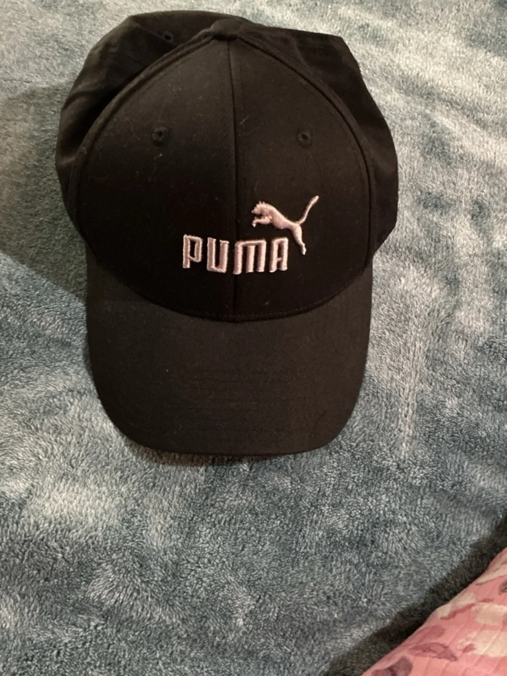 Puma Black and White Baseball Cap with Contrasting Undervisor
